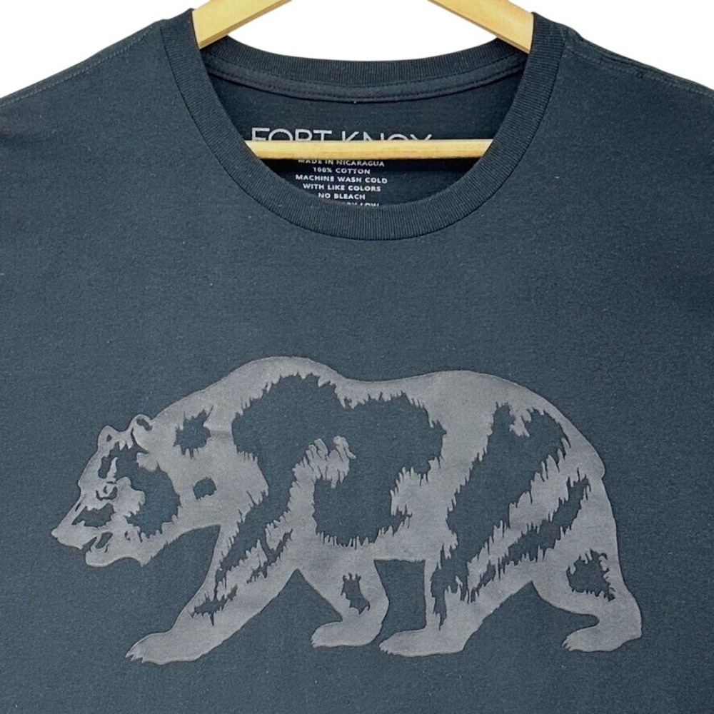Fort Knox Black Bear Tonal Graphic Tee Cotton SZ 2XL Gorpcore Streetwear Outdoor